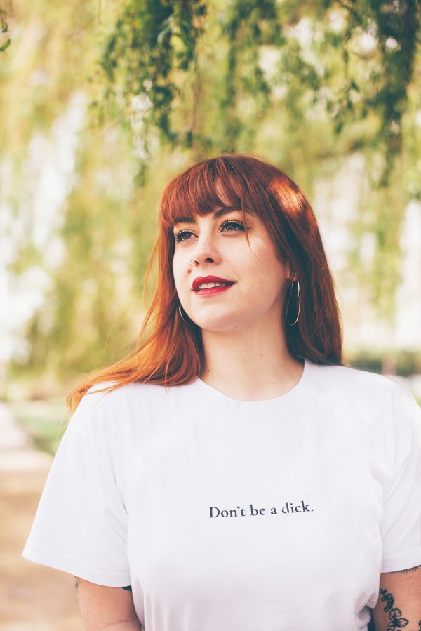 t-shirt blanc unisexe dont be a dick